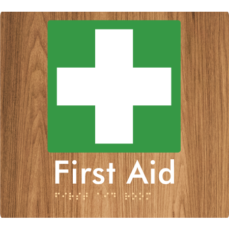 Braille Sign First Aid Room - Braille Tactile Signs Aust. - BTS76-wdg - Custom Signs - Fast Shipping - High Quality - Australian Made &amp; Owned