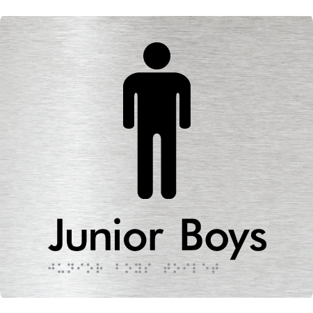 Braille Sign Junior Boys Toilet - Braille Tactile Signs Aust. - BTS143-aliB - Custom Signs - Fast Shipping - High Quality - Australian Made &amp; Owned