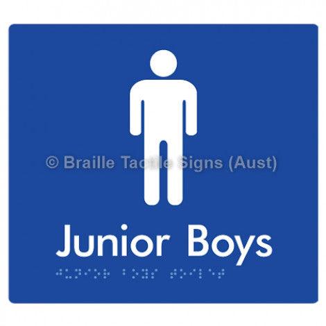 Junior Boys Toilet - Braille Tactile Signs (Aust) - BTS143-blu - Fully Custom Signs - Fast Shipping - High Quality