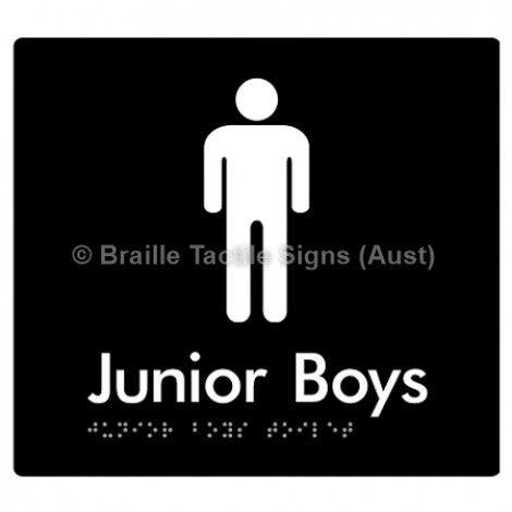 Junior Boys Toilet - Braille Tactile Signs (Aust) - BTS143-blk - Fully Custom Signs - Fast Shipping - High Quality