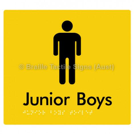 Junior Boys Toilet - Braille Tactile Signs (Aust) - BTS143-yel - Fully Custom Signs - Fast Shipping - High Quality