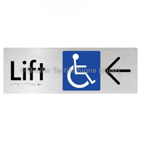 Lift Access w/ Large Arrow | Braille Tactile Signs Aust.