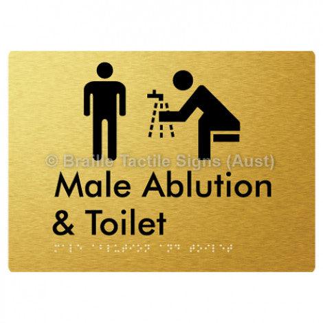 Male Ablution & Toilet - Braille Tactile Signs (Aust) - BTS320-aliG - Fully Custom Signs - Fast Shipping - High Quality