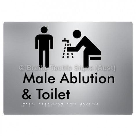 Male Ablution & Toilet - Braille Tactile Signs (Aust) - BTS320-aliS - Fully Custom Signs - Fast Shipping - High Quality