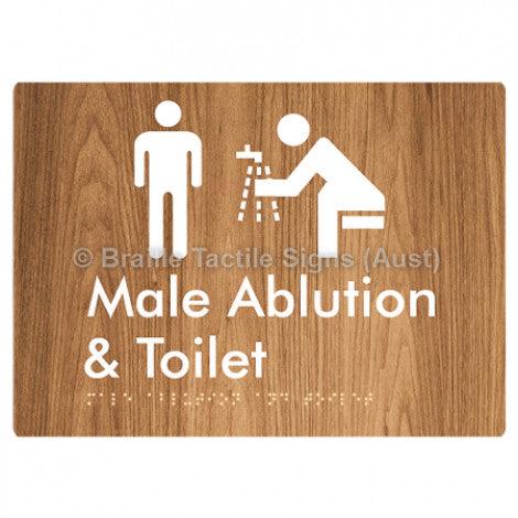 Male Ablution & Toilet - Braille Tactile Signs (Aust) - BTS320-wdg - Fully Custom Signs - Fast Shipping - High Quality