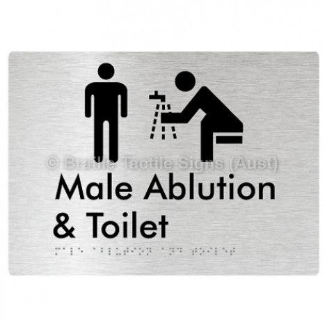 Male Ablution & Toilet - Braille Tactile Signs (Aust) - BTS320-aliB - Fully Custom Signs - Fast Shipping - High Quality