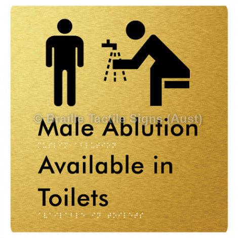 Male Ablution Available in Toilets - Braille Tactile Signs (Aust) - BTS324-aliG - Fully Custom Signs - Fast Shipping - High Quality