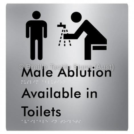 Male Ablution Available in Toilets - Braille Tactile Signs (Aust) - BTS324-aliS - Fully Custom Signs - Fast Shipping - High Quality