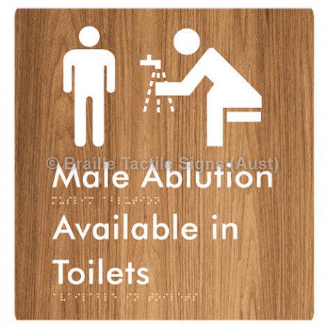 Male Ablution Available in Toilets - Braille Tactile Signs (Aust) - BTS324-wdg - Fully Custom Signs - Fast Shipping - High Quality