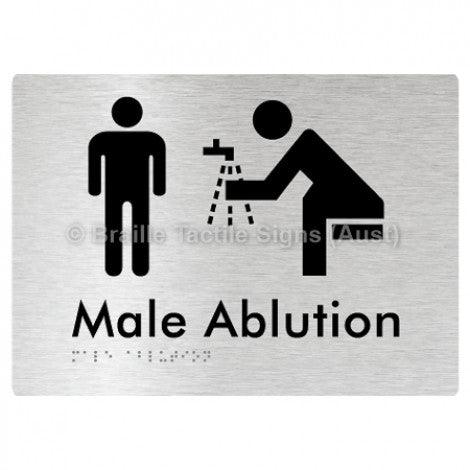 Male Ablution - Braille Tactile Signs (Aust) - BTS318-blu - Fully Custom Signs - Fast Shipping - High Quality