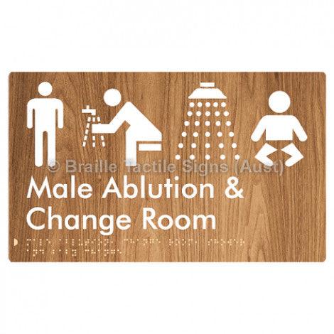 Male Ablution, Change Room, Shower & Baby Change - Braille Tactile Signs (Aust) - BTS322-wdg - Fully Custom Signs - Fast Shipping - High Quality