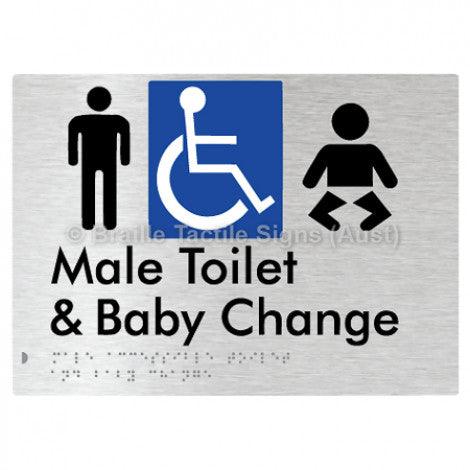 Male Accessible Toilet & Baby Change - Braille Tactile Signs (Aust) - BTS373-aliB - Fully Custom Signs - Fast Shipping - High Quality