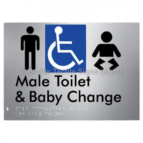 Male Accessible Toilet & Baby Change - Braille Tactile Signs (Aust) - BTS373-aliS - Fully Custom Signs - Fast Shipping - High Quality