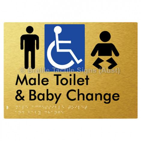 Male Accessible Toilet & Baby Change - Braille Tactile Signs (Aust) - BTS373-aliG - Fully Custom Signs - Fast Shipping - High Quality