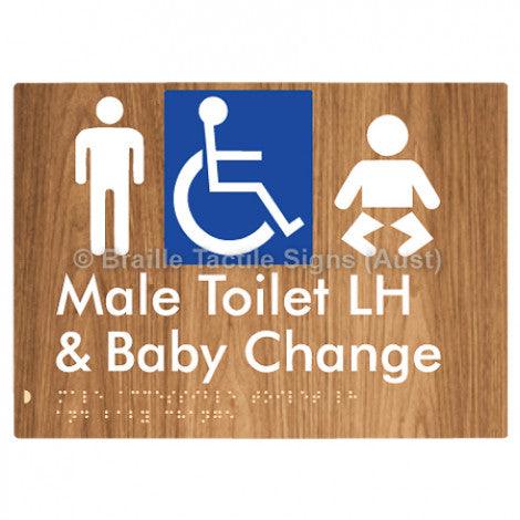 Male Accessible Toilet LH & Baby Change - Braille Tactile Signs (Aust) - BTS373LH-wdg - Fully Custom Signs - Fast Shipping - High Quality