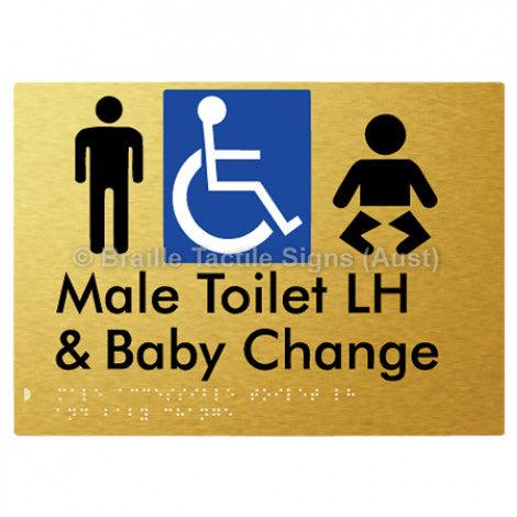 Male Accessible Toilet LH & Baby Change - Braille Tactile Signs (Aust) - BTS373LH-aliG - Fully Custom Signs - Fast Shipping - High Quality