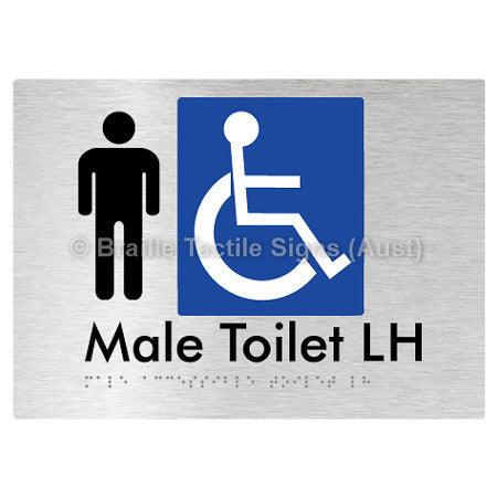 Male Accessible Toilet LH - Braille Tactile Signs (Aust) - BTS06LHn-aliB - Fully Custom Signs - Fast Shipping - High Quality