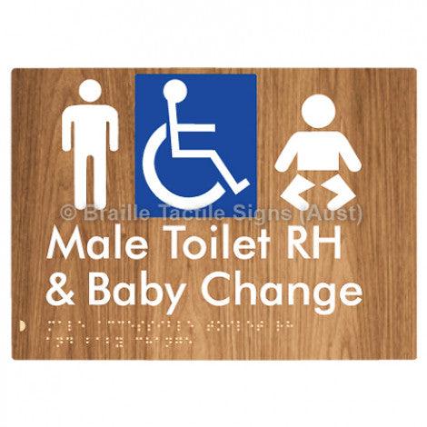 Male Accessible Toilet RH & Baby Change - Braille Tactile Signs (Aust) - BTS373RH-wdg - Fully Custom Signs - Fast Shipping - High Quality