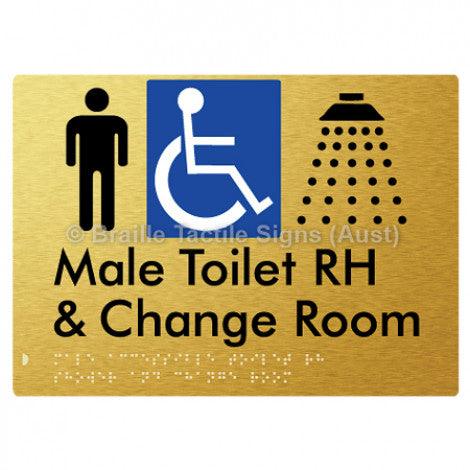 Male Accessible Toilet RH Shower & Change Room - Braille Tactile Signs (Aust) - BTS291RH-aliG - Fully Custom Signs - Fast Shipping - High Quality