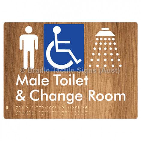 Male Accessible Toilet Shower & Change Room - Braille Tactile Signs (Aust) - BTS291-wdg - Fully Custom Signs - Fast Shipping - High Quality