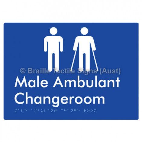 Male Ambulant Changeroom - Braille Tactile Signs (Aust) - BTS314-blu - Fully Custom Signs - Fast Shipping - High Quality
