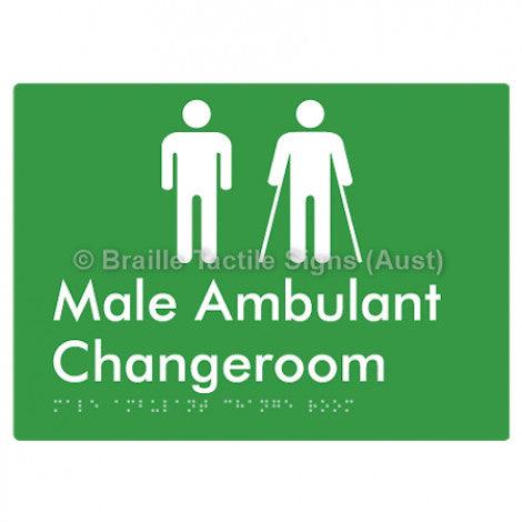Male Ambulant Changeroom - Braille Tactile Signs (Aust) - BTS314-grn - Fully Custom Signs - Fast Shipping - High Quality