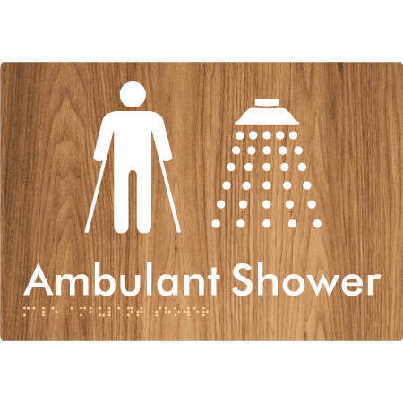 Braille Sign Male Ambulant Shower - Braille Tactile Signs Aust. - BTS234-wdg - Custom Signs - Fast Shipping - High Quality - Australian Made &amp; Owned