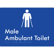 Braille Sign Male Ambulant Toilet - Braille Tactile Signs Aust. - BTS223n-blu - Custom Signs - Fast Shipping - High Quality - Australian Made &amp; Owned