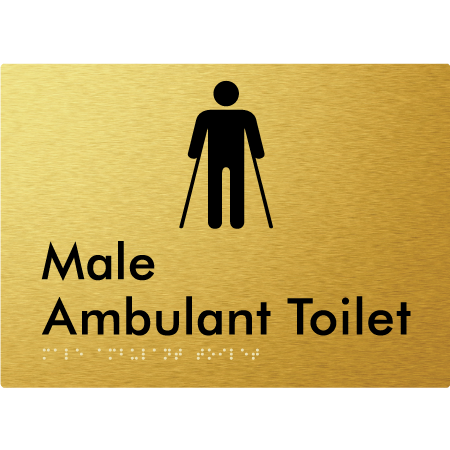 Braille Sign Male Ambulant Toilet - Braille Tactile Signs Aust. - BTS223n-aliG - Custom Signs - Fast Shipping - High Quality - Australian Made &amp; Owned