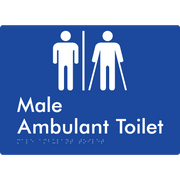 Braille Sign Male Ambulant Toilet with Air Lock - Braille Tactile Signs Aust. - BTS396-AL-blu - Custom Signs - Fast Shipping - High Quality - Australian Made &amp; Owned