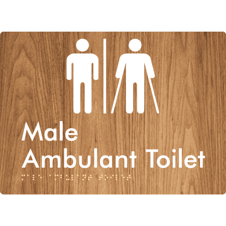 Braille Sign Male Ambulant Toilet with Air Lock - Braille Tactile Signs Aust. - BTS396-AL-wdg - Custom Signs - Fast Shipping - High Quality - Australian Made &amp; Owned