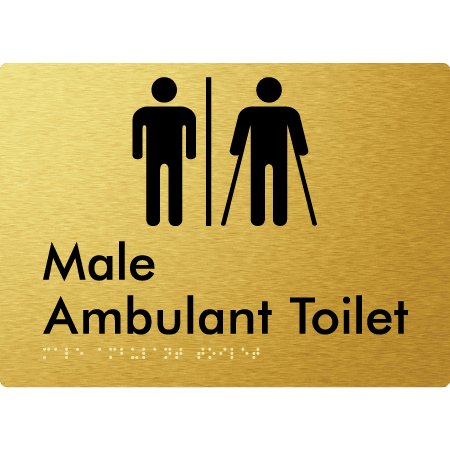 Braille Sign Male Ambulant Toilet with Air Lock - Braille Tactile Signs Aust. - BTS396-AL-aliG - Custom Signs - Fast Shipping - High Quality - Australian Made &amp; Owned