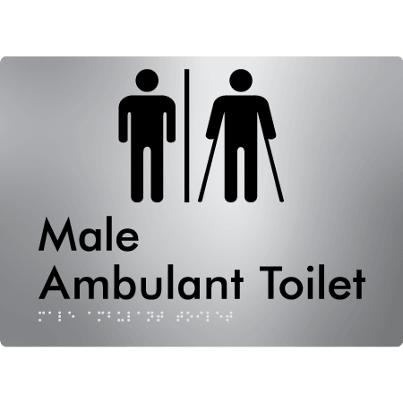 Braille Sign Male Ambulant Toilet with Air Lock - Braille Tactile Signs Aust. - BTS396-AL-aliS - Custom Signs - Fast Shipping - High Quality - Australian Made &amp; Owned