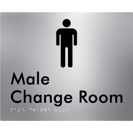 Braille Sign Male Change Room - Braille Tactile Signs Aust. - BTS10n-aliS - Custom Signs - Fast Shipping - High Quality - Australian Made &amp; Owned