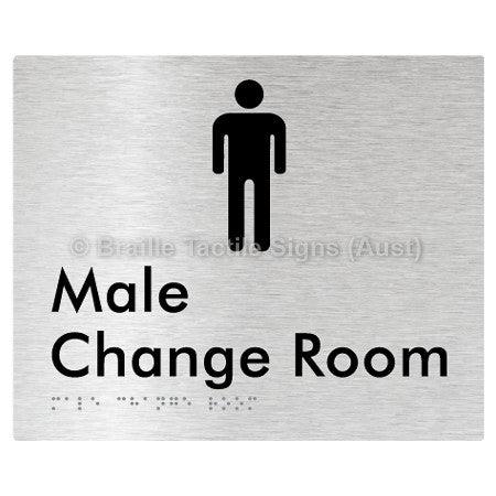 Male Change Room - Braille Tactile Signs (Aust) - BTS10n-aliB - Fully Custom Signs - Fast Shipping - High Quality
