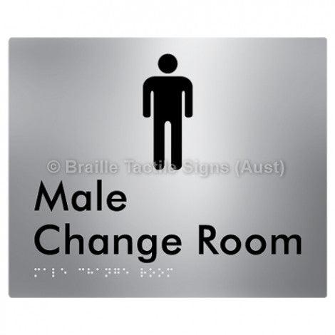 Male Change Room - Braille Tactile Signs (Aust) - BTS10n-aliS - Fully Custom Signs - Fast Shipping - High Quality