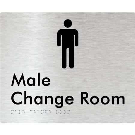 Braille Sign Male Change Room - Braille Tactile Signs Aust. - BTS10n-aliB - Custom Signs - Fast Shipping - High Quality - Australian Made &amp; Owned