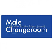 Male Changeroom - Braille Tactile Signs (Aust) - BTS51-blu - Fully Custom Signs - Fast Shipping - High Quality