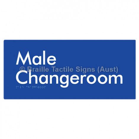 Male Changeroom - Braille Tactile Signs (Aust) - BTS51-blu - Fully Custom Signs - Fast Shipping - High Quality