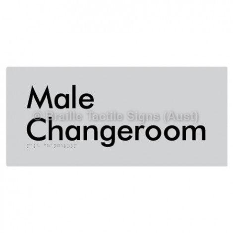 Male Changeroom - Braille Tactile Signs (Aust) - BTS51-slv - Fully Custom Signs - Fast Shipping - High Quality