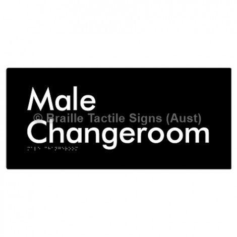 Male Changeroom - Braille Tactile Signs (Aust) - BTS51-blk - Fully Custom Signs - Fast Shipping - High Quality