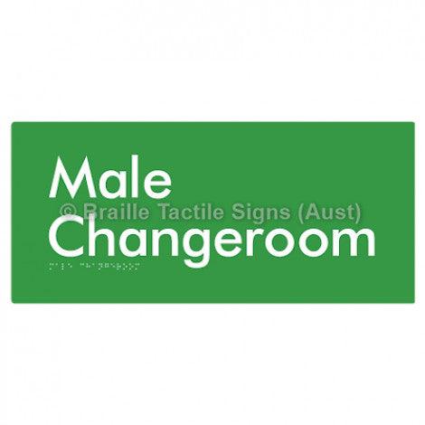 Male Changeroom - Braille Tactile Signs (Aust) - BTS51-grn - Fully Custom Signs - Fast Shipping - High Quality