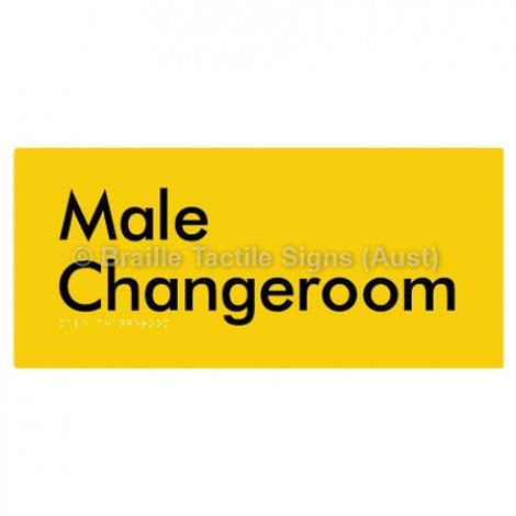 Male Changeroom - Braille Tactile Signs (Aust) - BTS51-yel - Fully Custom Signs - Fast Shipping - High Quality