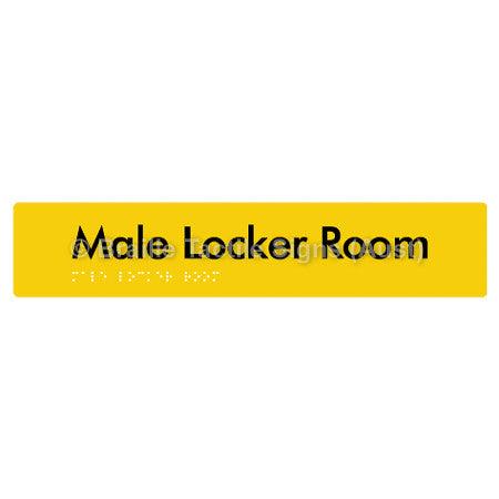 Male Locker Room - Braille Tactile Signs (Aust) - BTS148-yel - Fully Custom Signs - Fast Shipping - High Quality