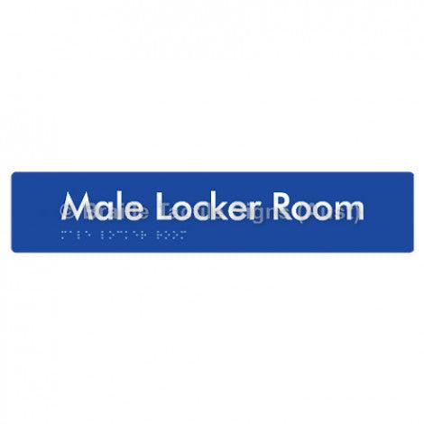 Male Locker Room - Braille Tactile Signs (Aust) - BTS148-blu - Fully Custom Signs - Fast Shipping - High Quality