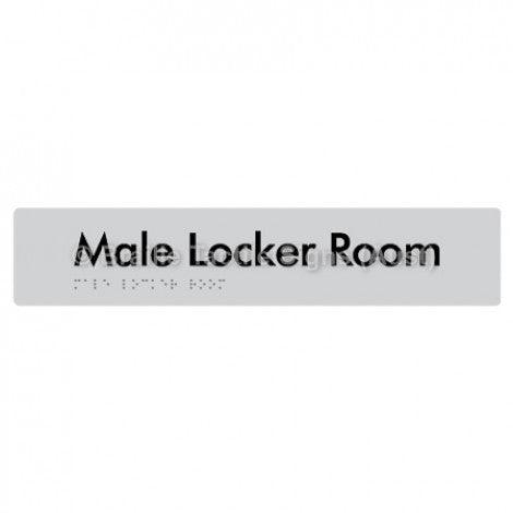 Male Locker Room - Braille Tactile Signs (Aust) - BTS148-slv - Fully Custom Signs - Fast Shipping - High Quality
