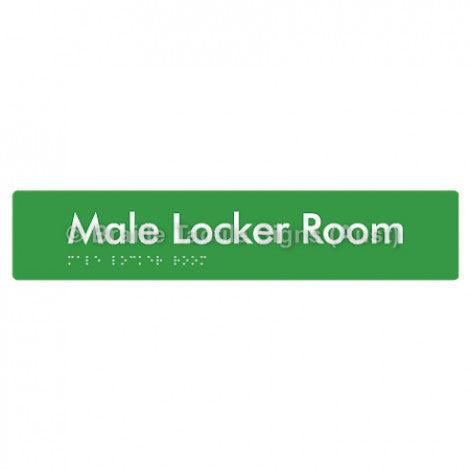 Male Locker Room - Braille Tactile Signs (Aust) - BTS148-grn - Fully Custom Signs - Fast Shipping - High Quality