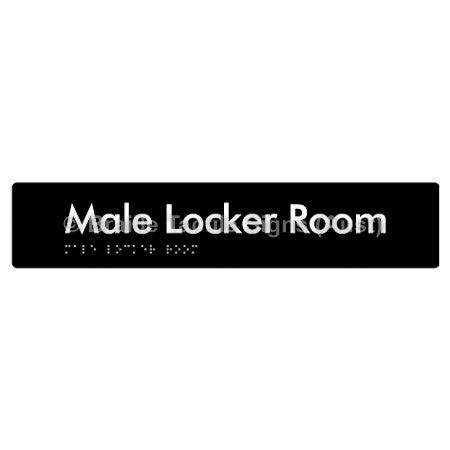 Male Locker Room - Braille Tactile Signs (Aust) - BTS148-blk - Fully Custom Signs - Fast Shipping - High Quality