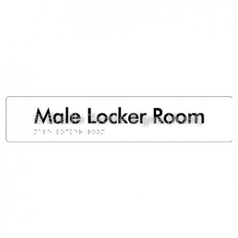 Male Locker Room - Braille Tactile Signs (Aust) - BTS148-wht - Fully Custom Signs - Fast Shipping - High Quality