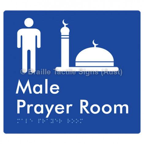 Male Prayer Room - Braille Tactile Signs (Aust) - BTS326-blu - Fully Custom Signs - Fast Shipping - High Quality
